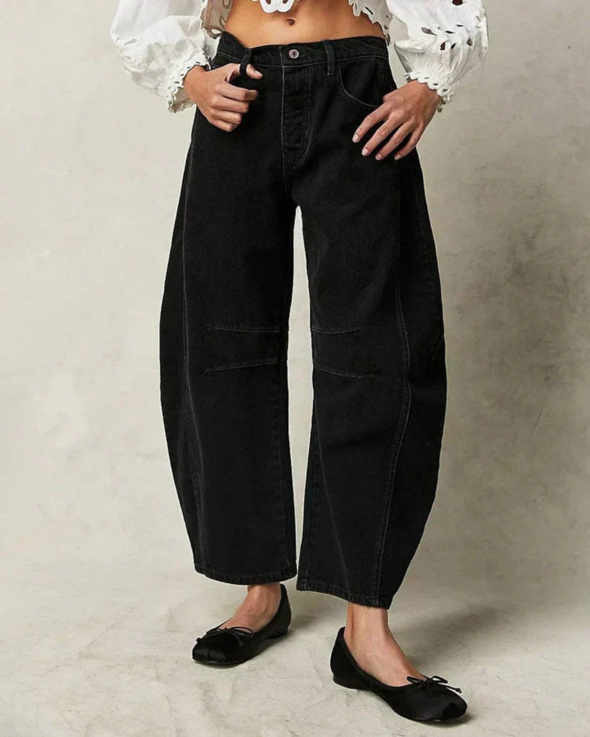 Stijlvolle jeans van katoen met middelhoge taille en ontspannen pasvorm – Dames