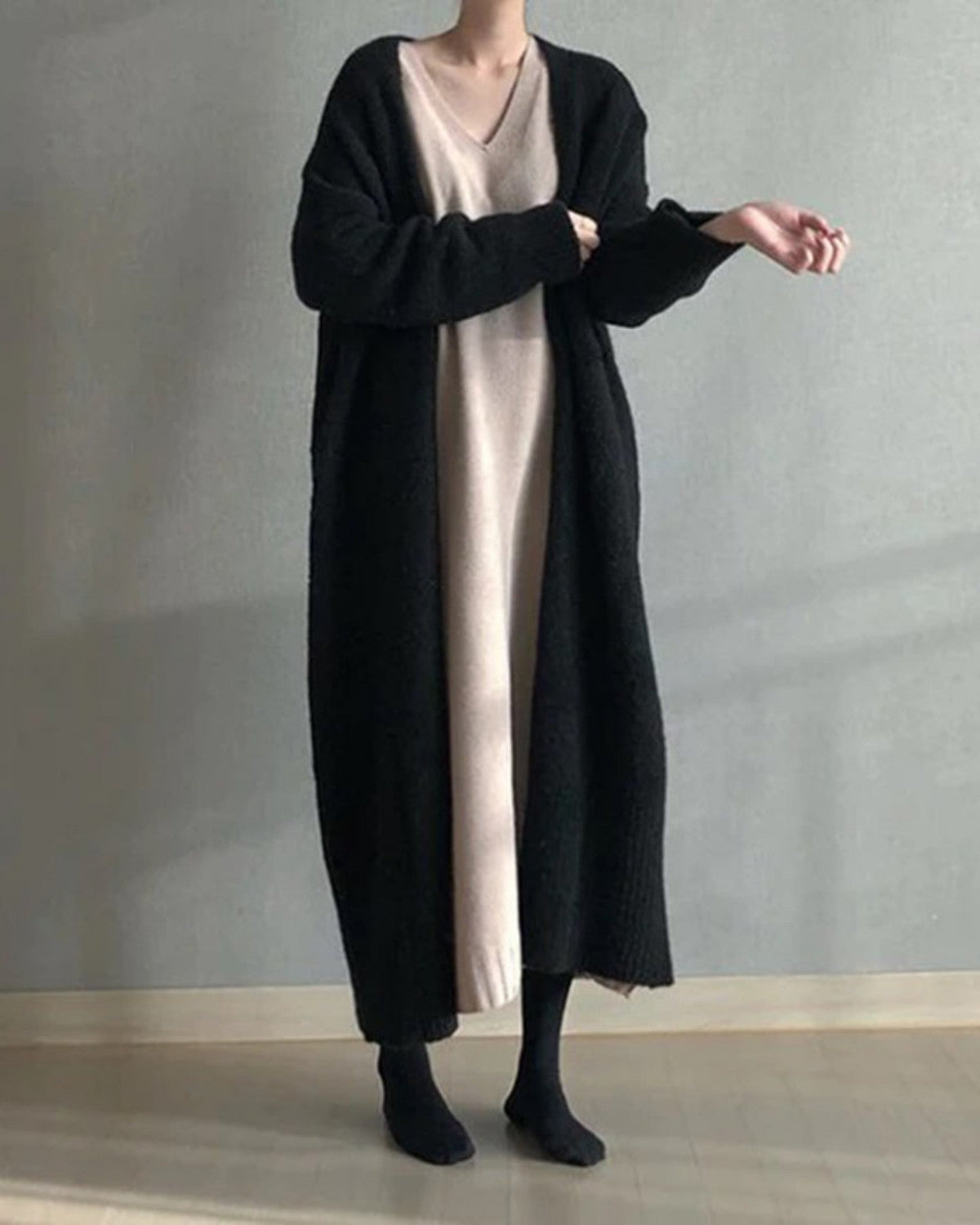 Stijlvolle lange winterjas met modern ontwerp – Dames