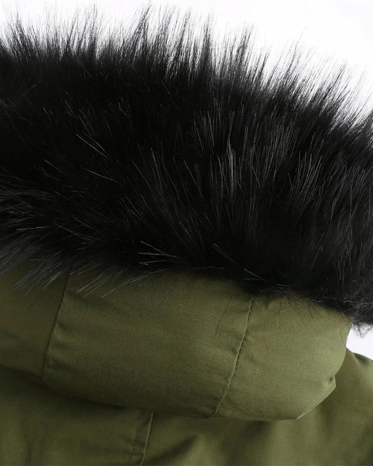 Stijlvolle parka jas met imitatiebont capuchon – Dames