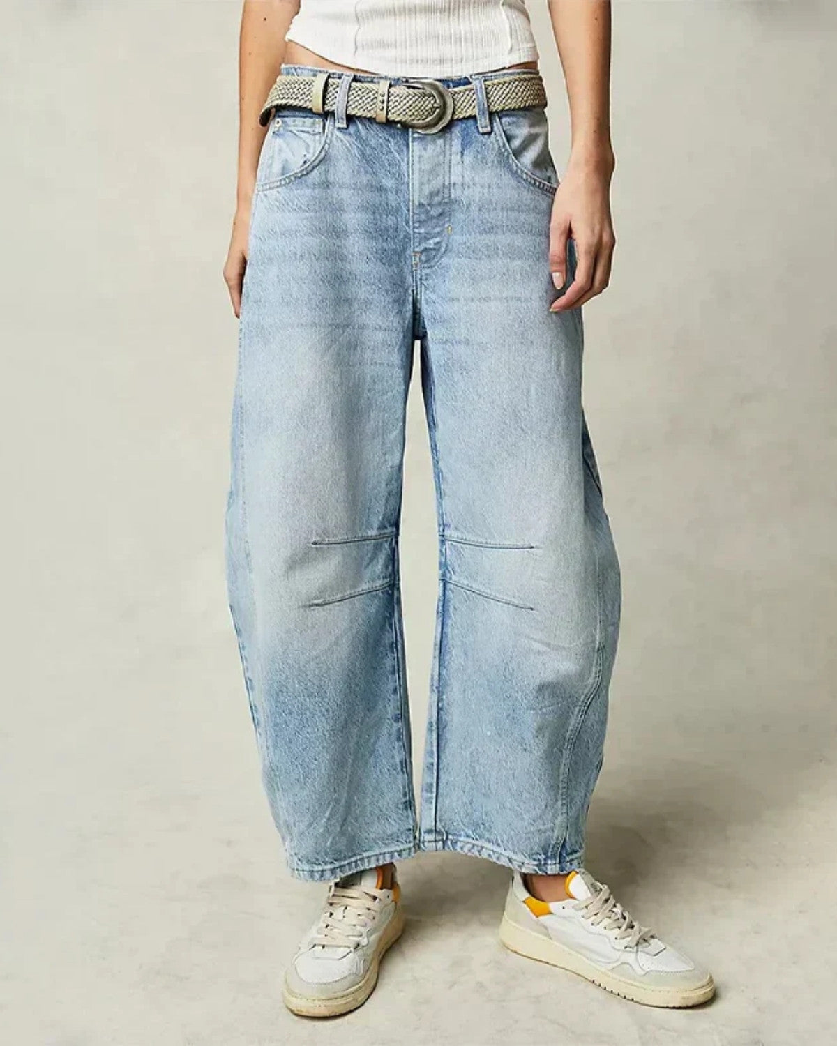 Stijlvolle wijde comfortabele denim jeans - Dames