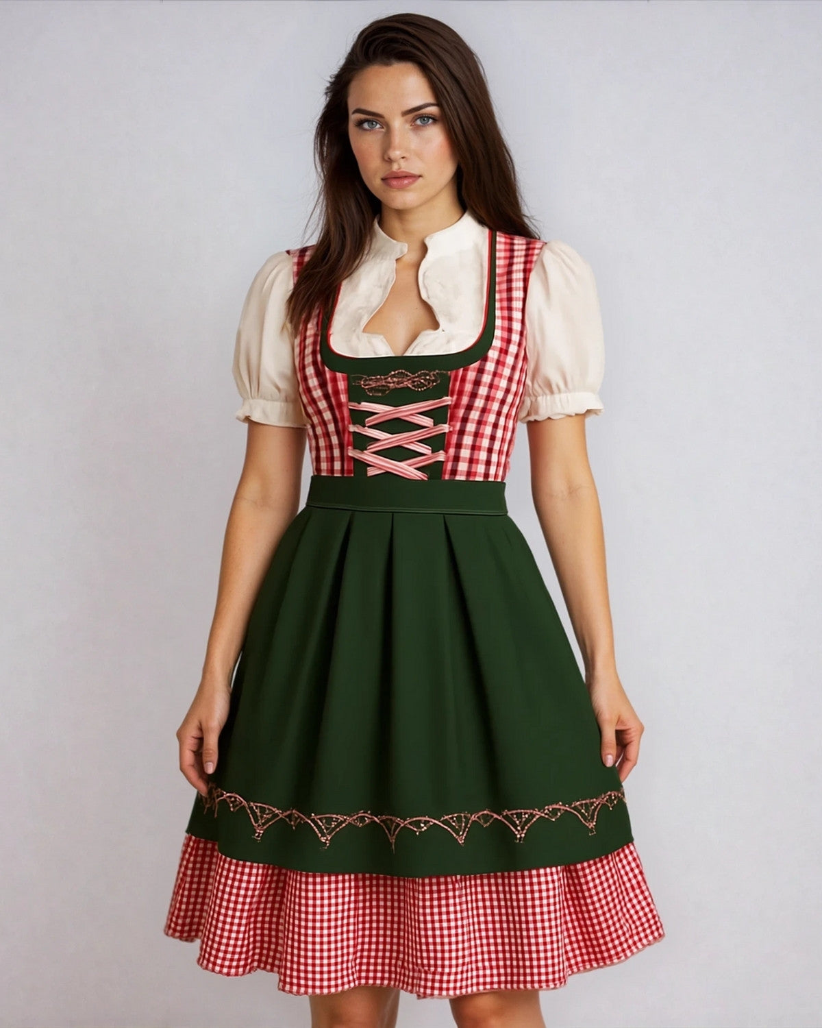 Traditionele Oktoberfest dirndl jurk met authentieke details – Dames