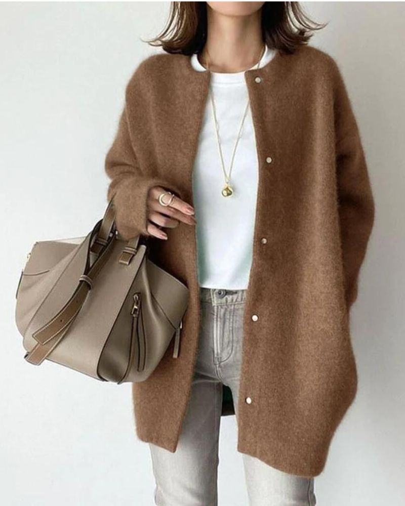 Elegante winter cardigan met warme voering – Dames