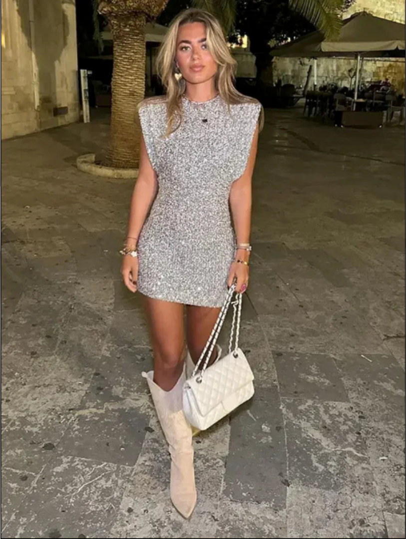 Glinsterende pailletten bodycon feestjurk met elegante pasvorm – Dames