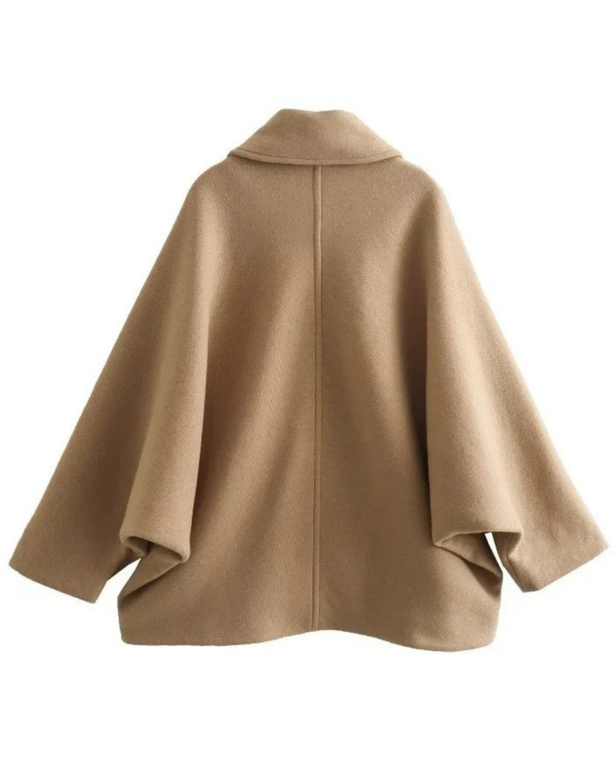 Warme wollen oversized herfstjas met knopen – Dames