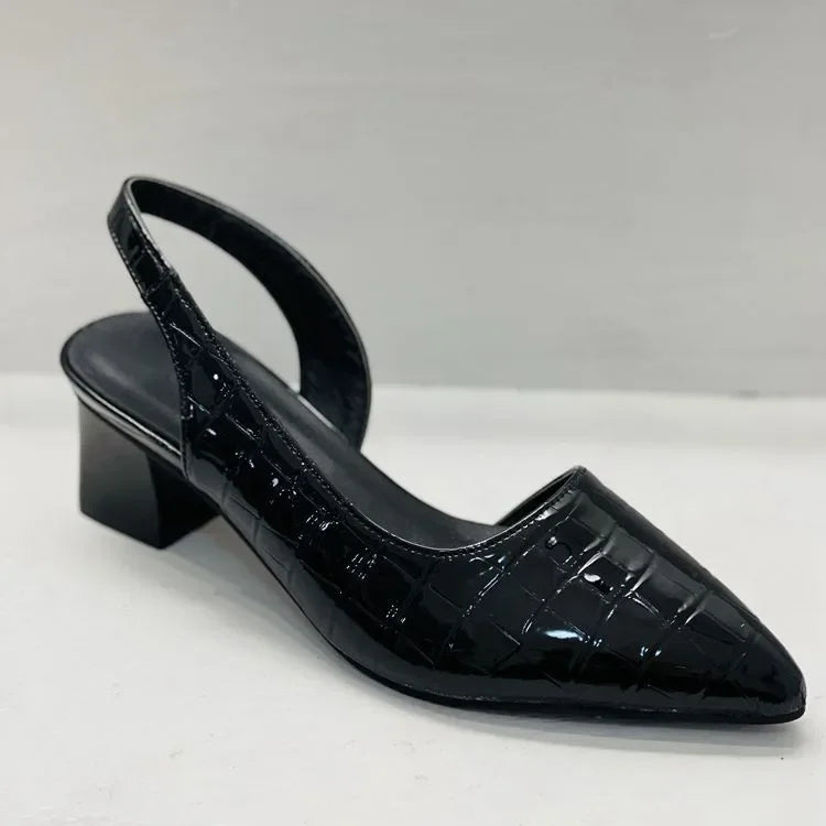 Comfortabele croco leren pumps met voetbed voor elegante gelegenheden – Dames