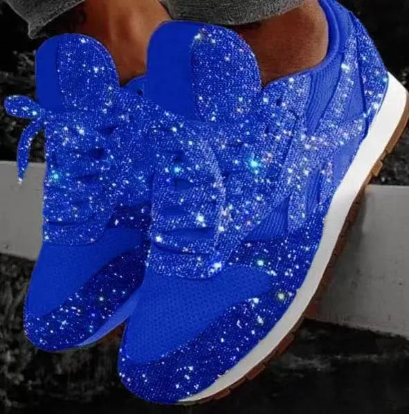Comfortabele glitter sneakers met pailletten – Dames