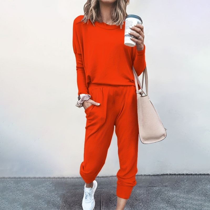 Comfortabel joggingpak met capuchon voor winter lounge – Dames