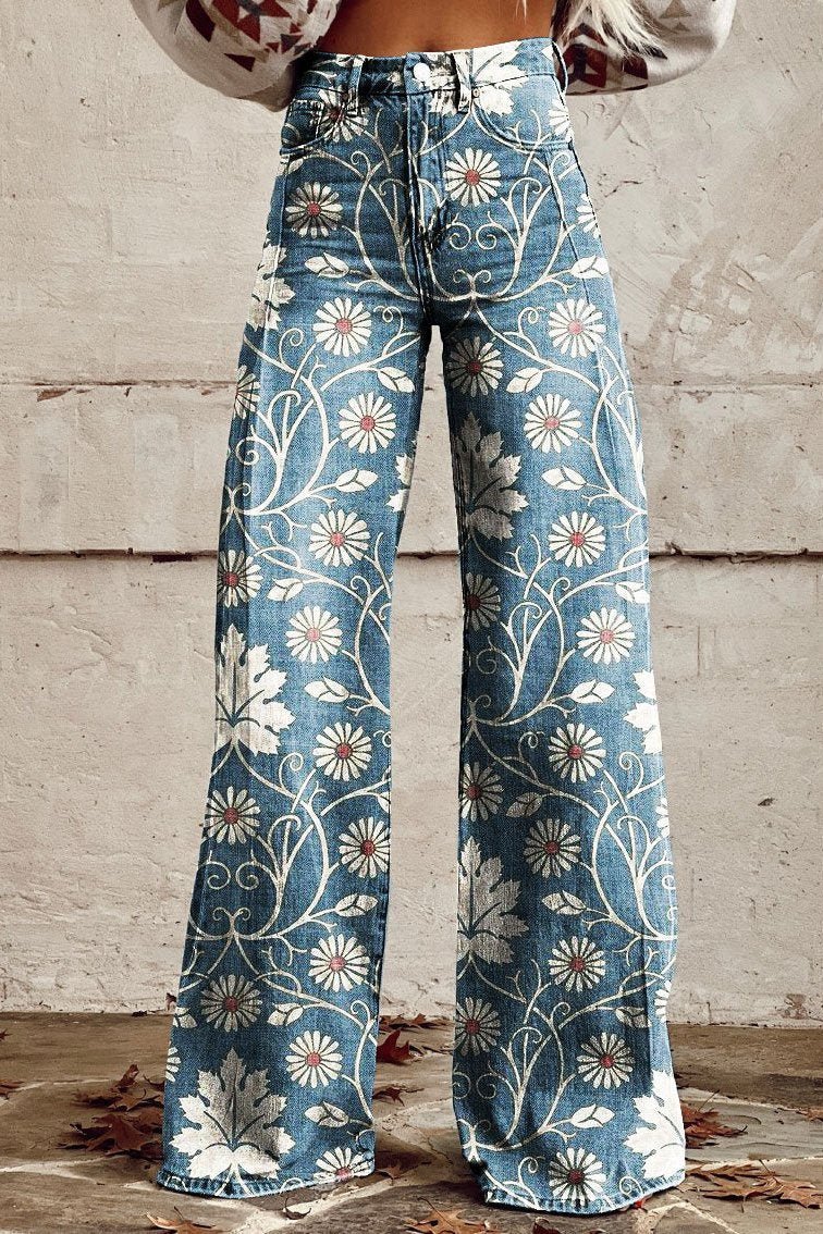 Stijlvolle boho zomer broek met brede pijpen – Dames