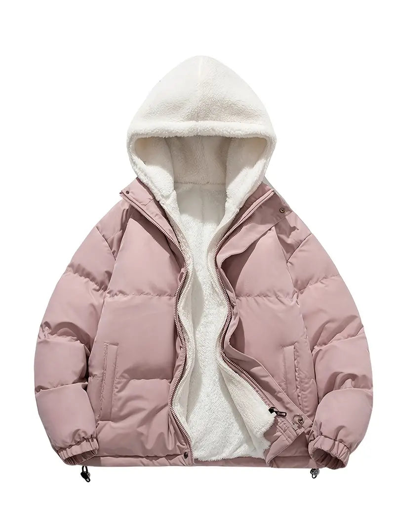 Warme winter pufferjas met capuchon en comfortabele pasvorm – Dames