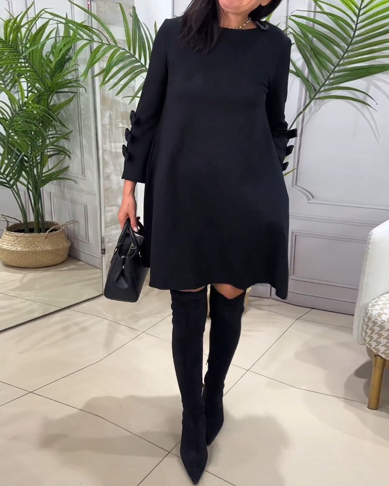 Elegante casual jurk met unieke lange mouwen – Dames