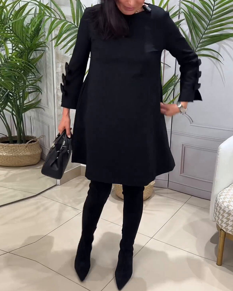 Elegante casual jurk met unieke lange mouwen – Dames