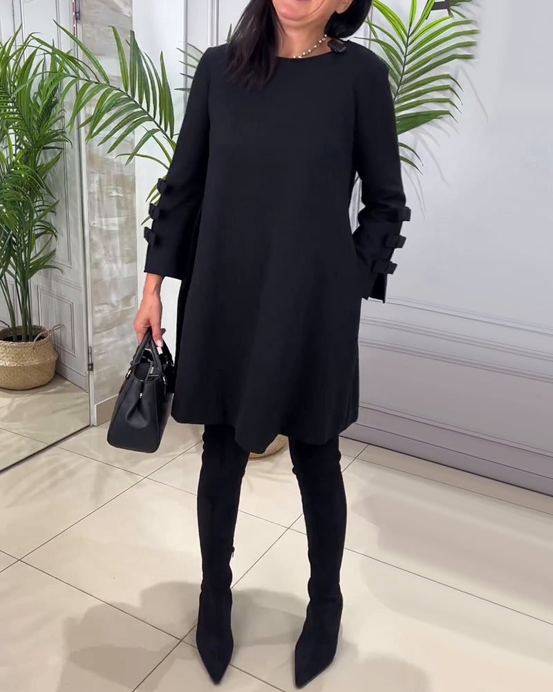 Elegante casual jurk met unieke lange mouwen – Dames