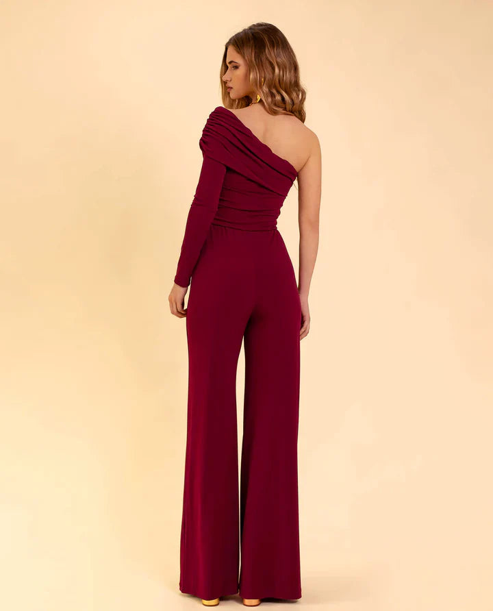 Elegante één-schouder jumpsuit voor feestelijke gelegenheden – Dames