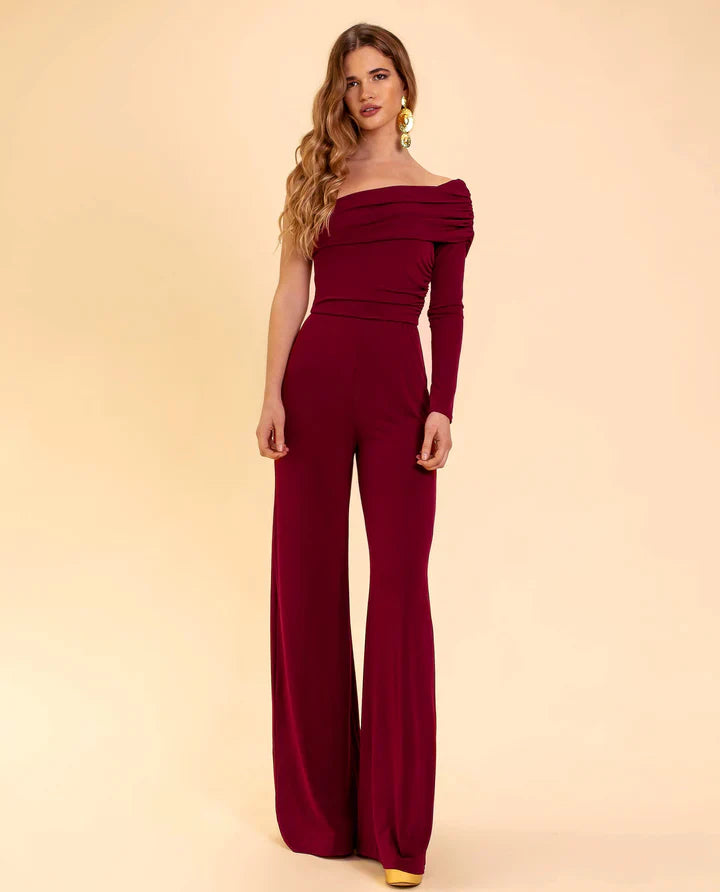 Elegante één-schouder jumpsuit voor feestelijke gelegenheden – Dames