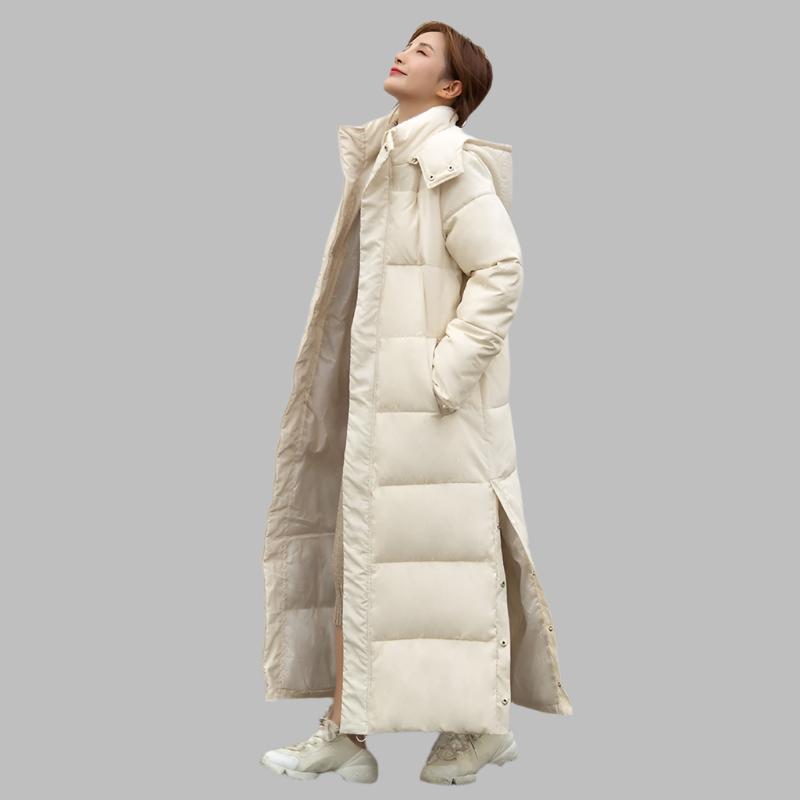Warme winterjas met lange snit en elegante pasvorm – Dames