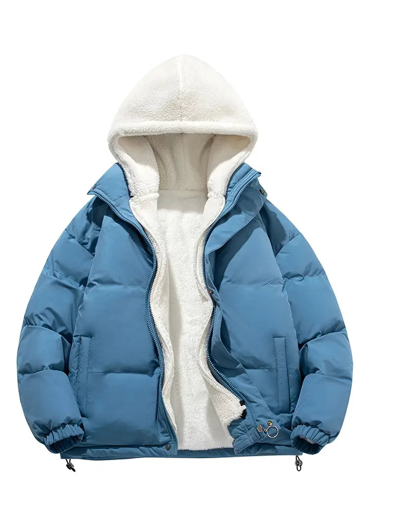 Warme winter pufferjas met capuchon en comfortabele pasvorm – Dames