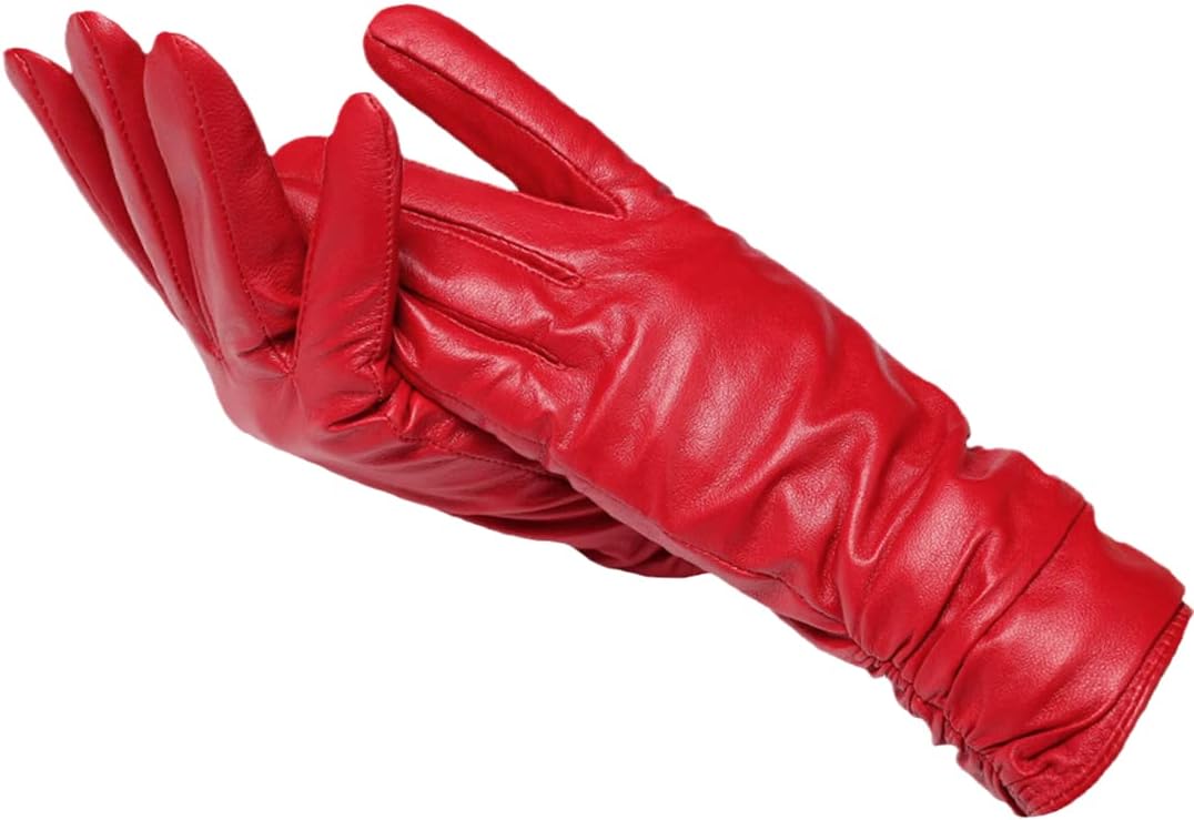Elegante leren handschoenen met warme wollen voering voor winter – Dames