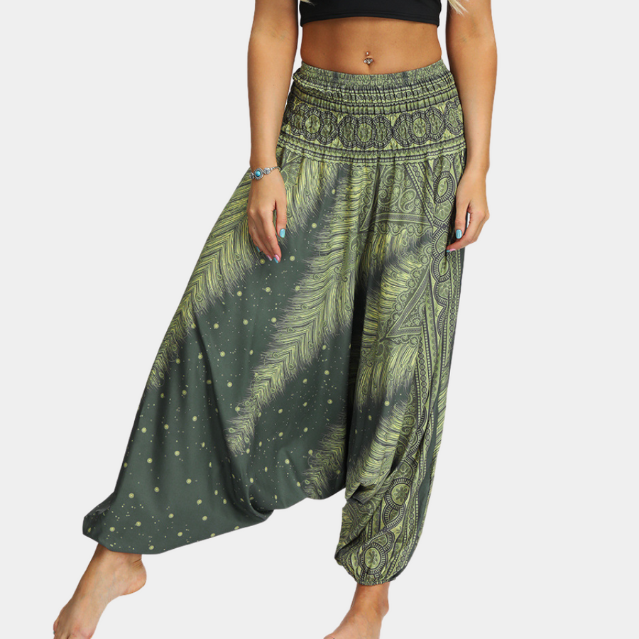 Comfortabele yoga broek met bohemian print – Dames