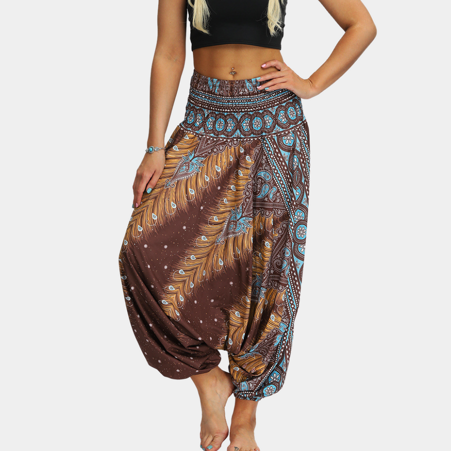 Comfortabele yoga broek met bohemian print – Dames