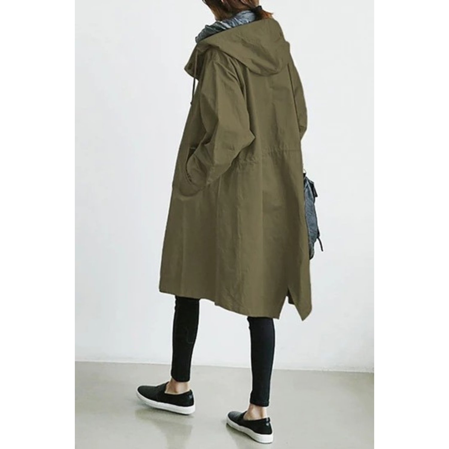 Elegante lange trenchcoat met capuchon voor winter – Dames