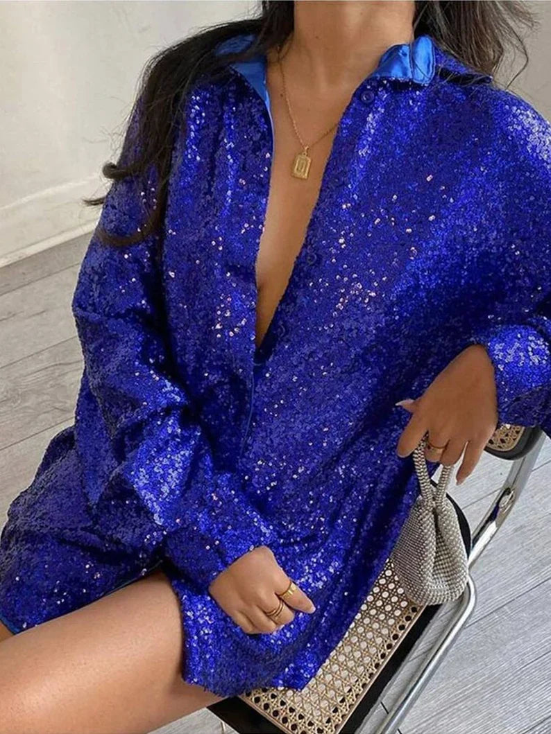 Oversized blouse met glansdetails van luchtige stoffenmix – Dames