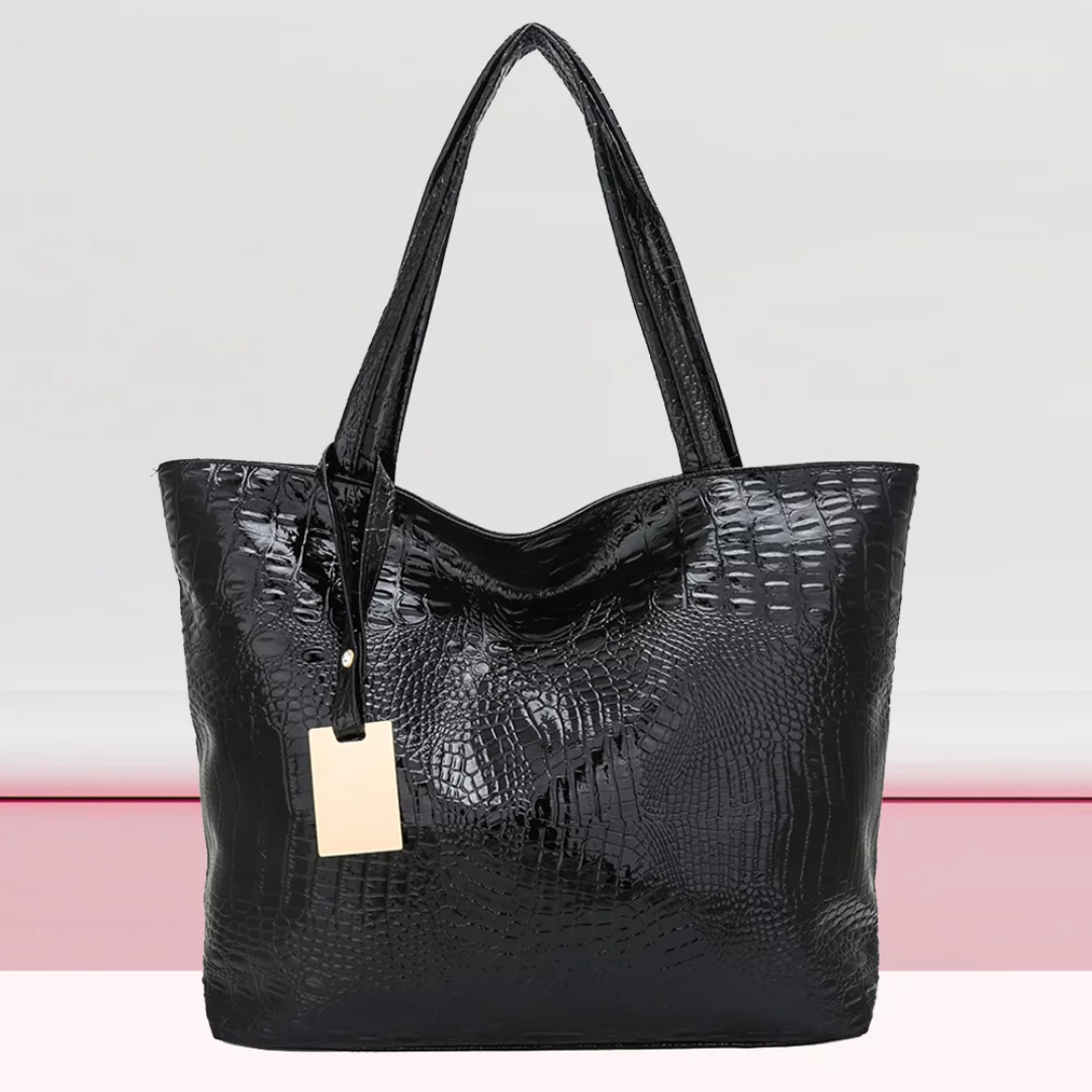 Elegante schoudertas met krokodillenprint en ruime inhoud – Dames