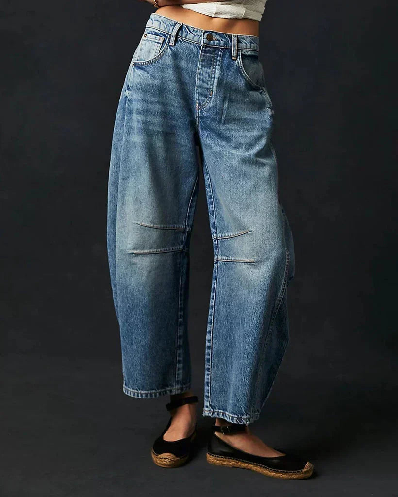 Stijlvolle jeans van katoen met middelhoge taille en ontspannen pasvorm – Dames