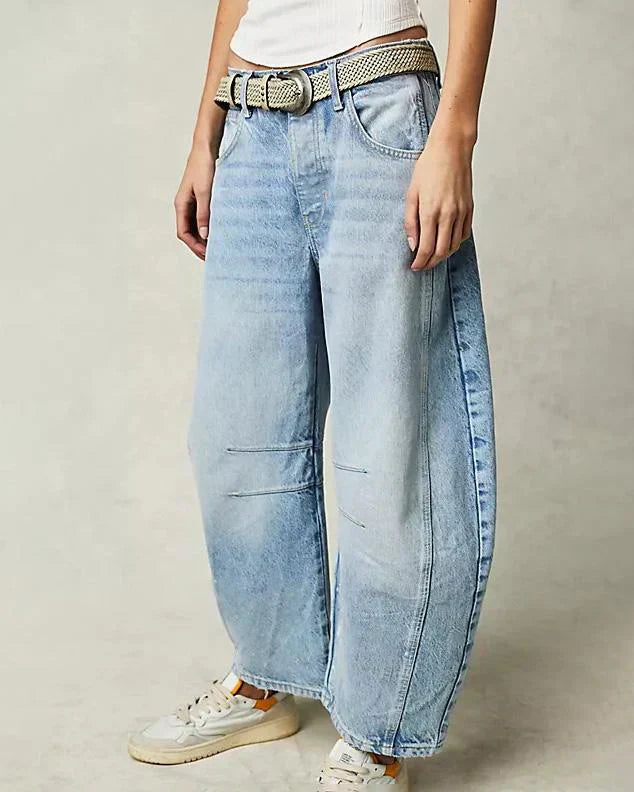 Stijlvolle jeans van katoen met middelhoge taille en ontspannen pasvorm – Dames