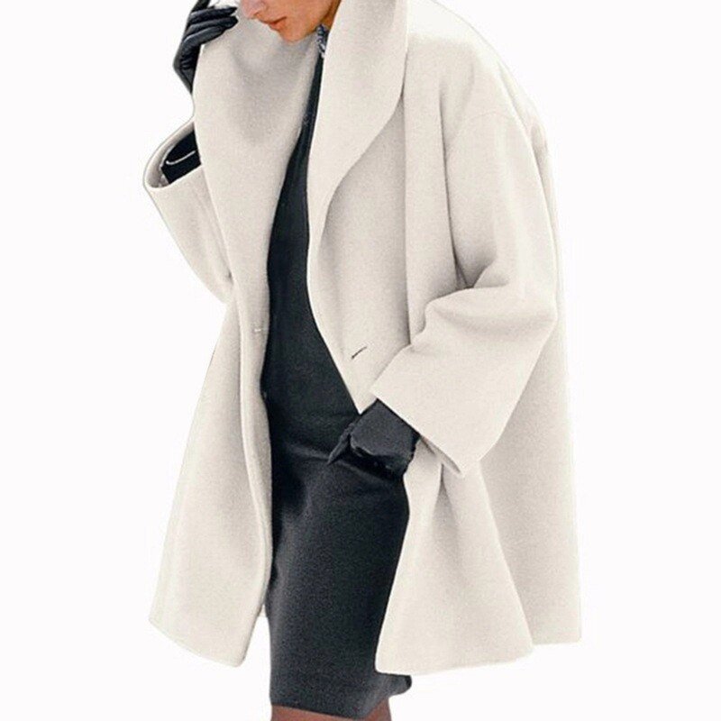 Warme winter mantel met ceintuur van wolmix – Dames