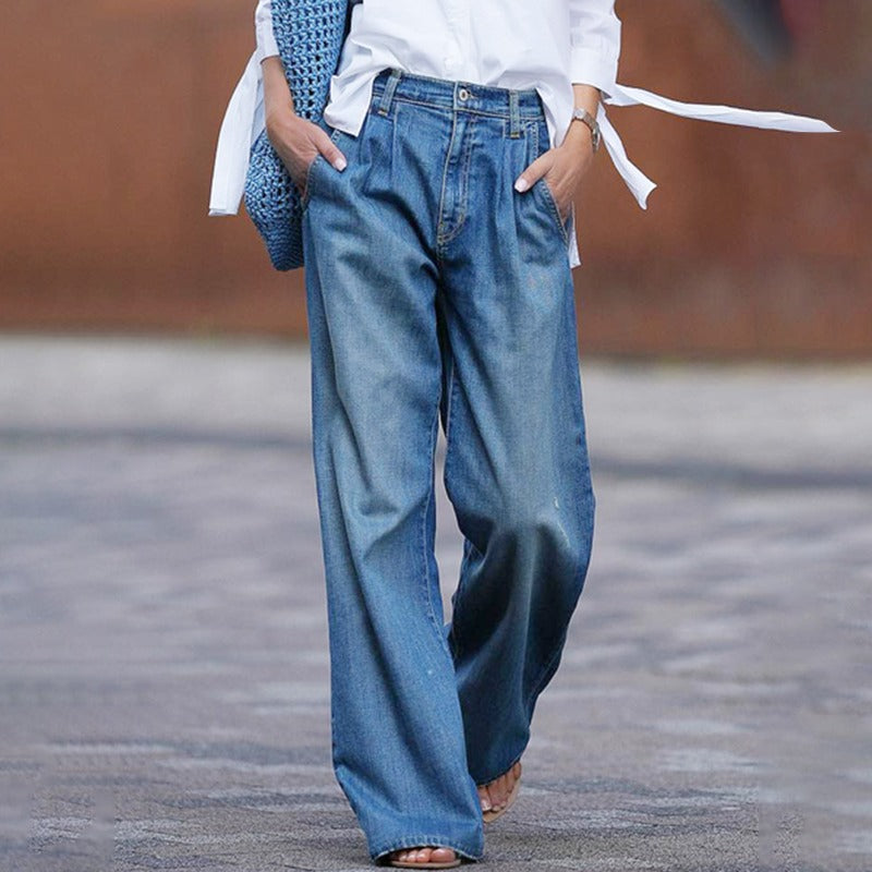 Comfortabele wijde denim jeans – Dames