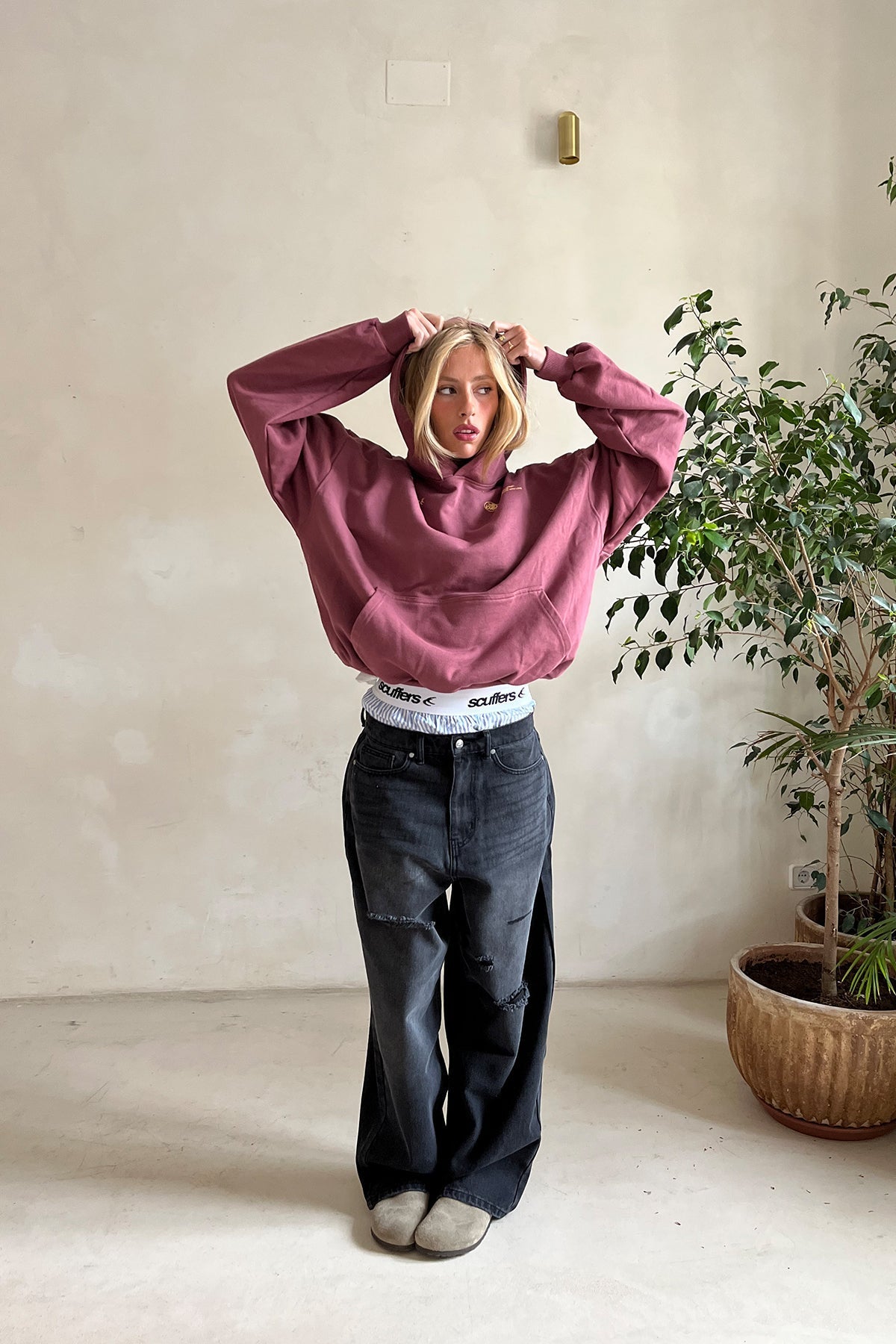 Comfortabele hoodie van katoenmix voor winter – Dames