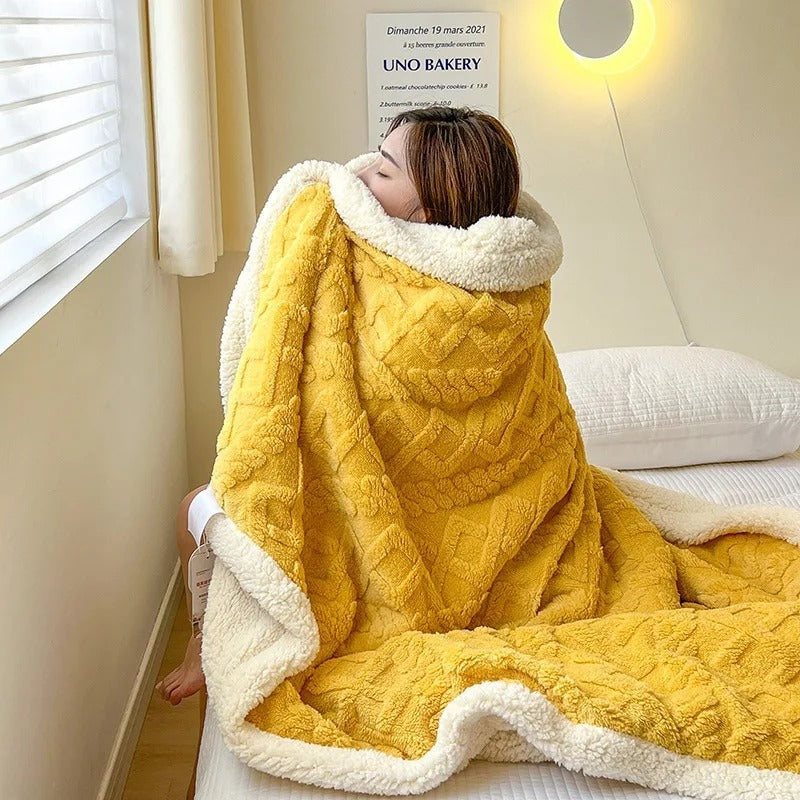 Lamswollen winterdeken met dikke voering voor ultieme warmte – Dames