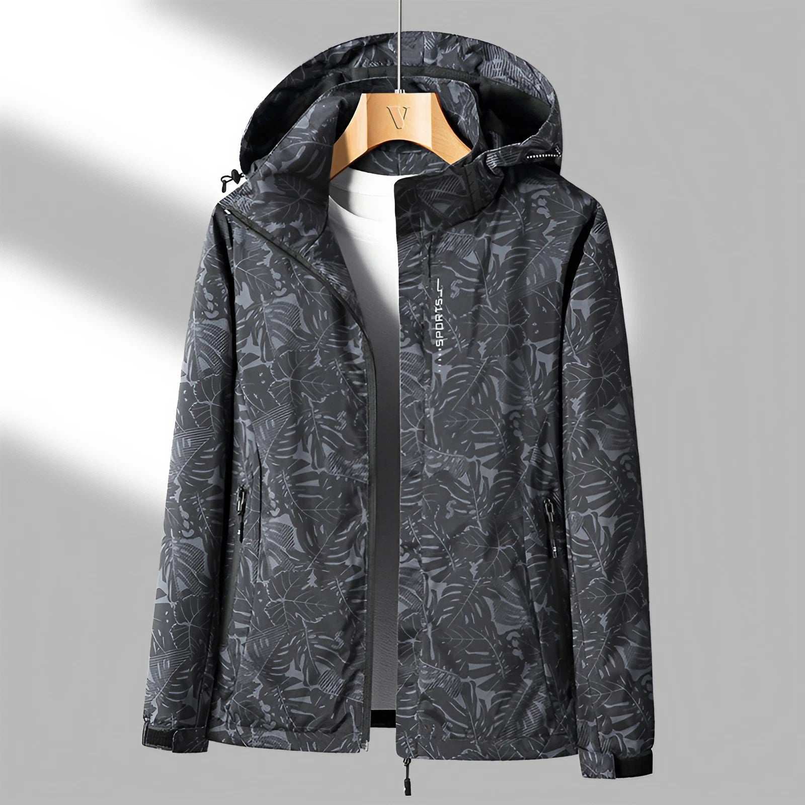 Waterdichte jas met capuchon en ritssluiting – Dames