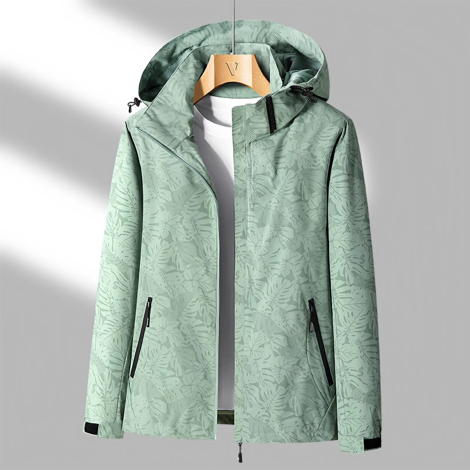 Waterdichte jas met capuchon en ritssluiting – Dames