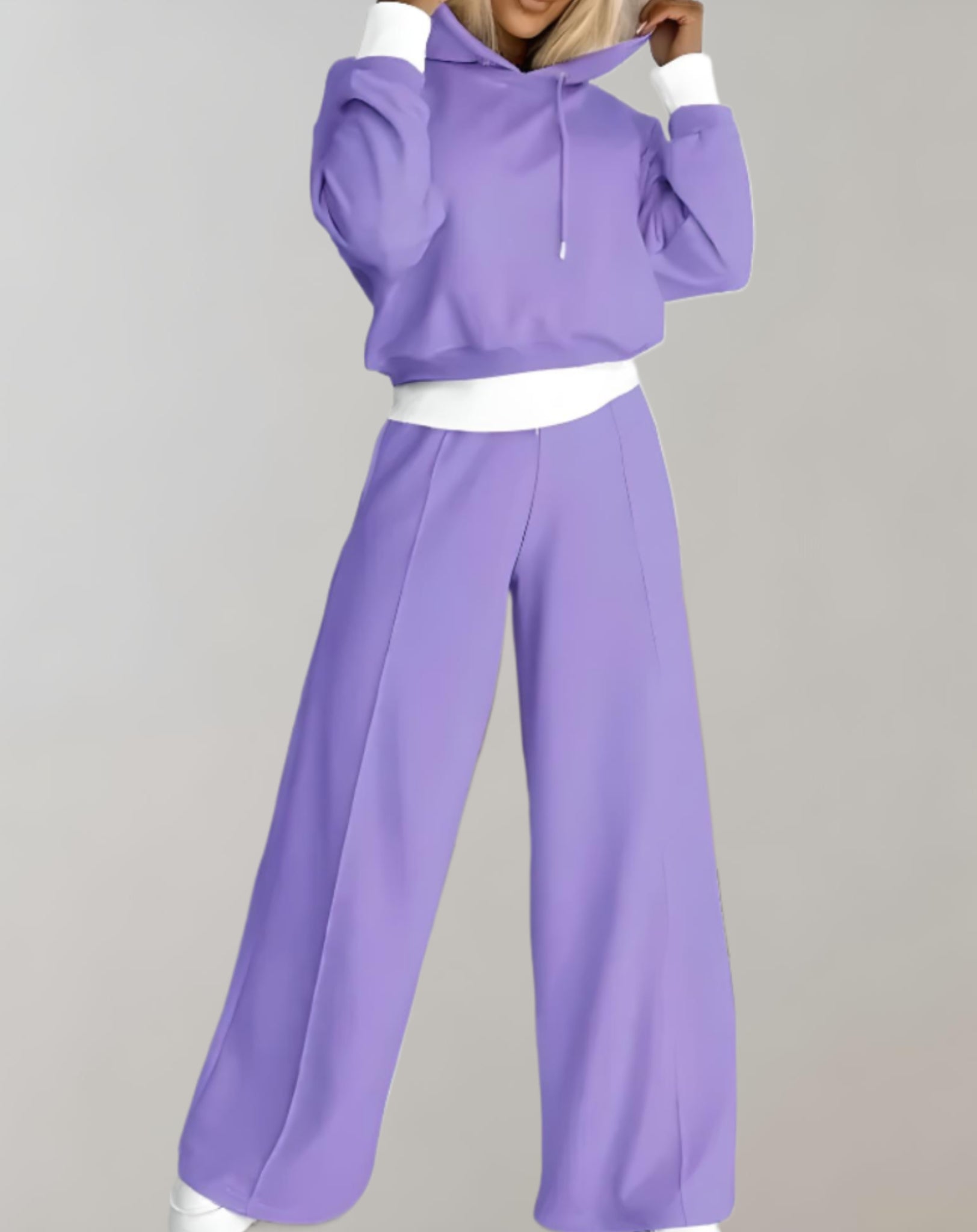Comfortabele 2-delige lounge set met capuchon voor winter – Dames