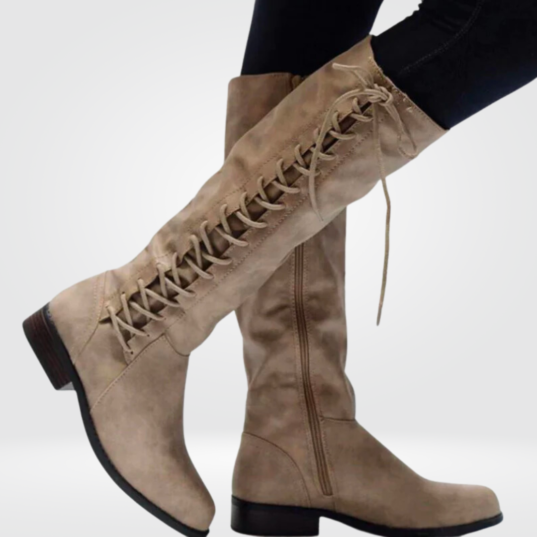 Elegante hoge leren laarzen met tijdloos design voor herfst en winter – Dames