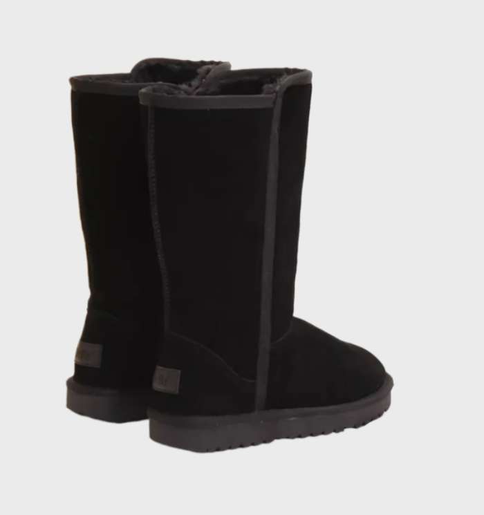Warme suède wollen laarzen met ritssluiting voor winter – Dames