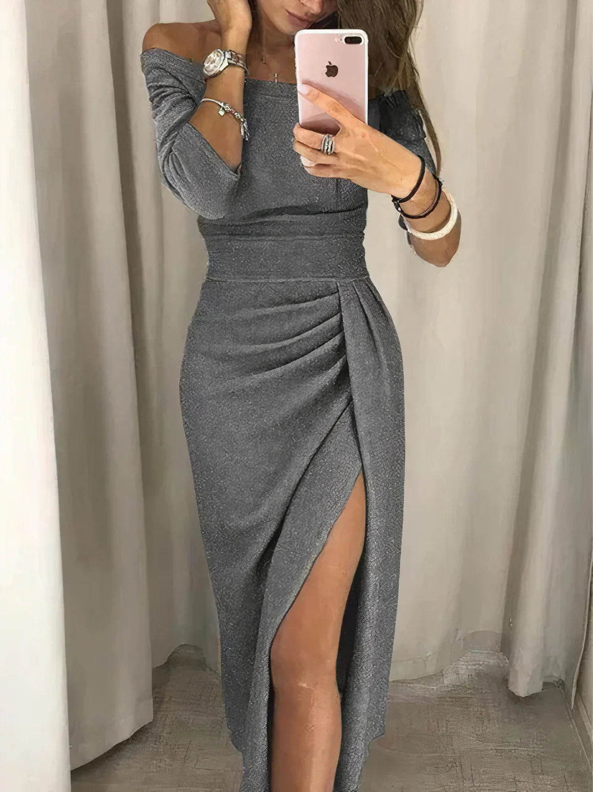 Julia | Elegante Split Jurk Voor Feestjes, Diner & Formele Gelegenheden