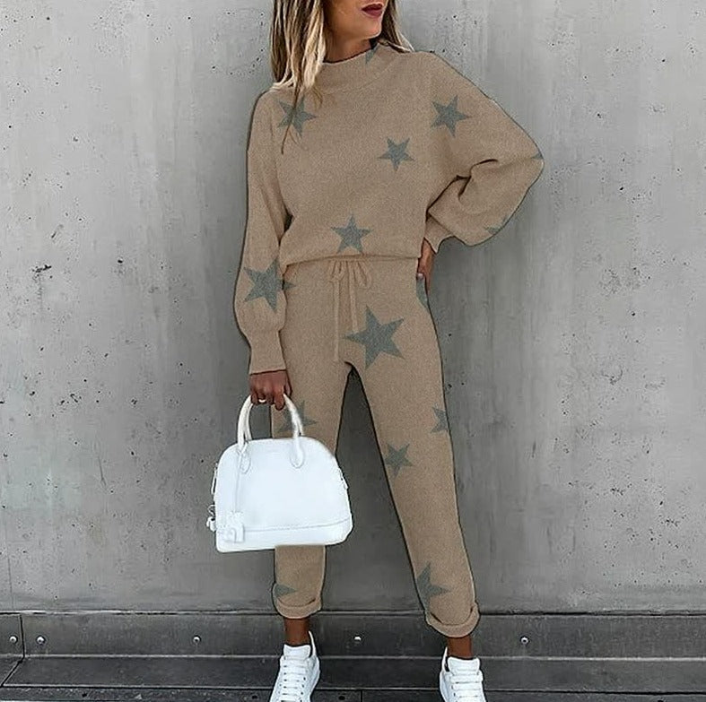Comfortabele herfst set met trendy print – Dames