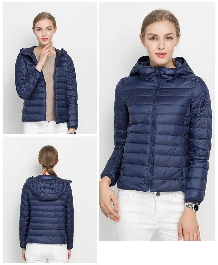 Lichte tussenjas met capuchon en donsvoering – Dames