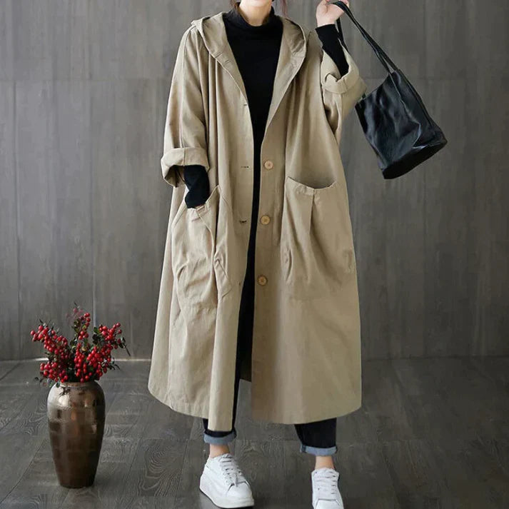 Oversized trenchcoat voor de herfst met waterafstotende afwerking – Dames