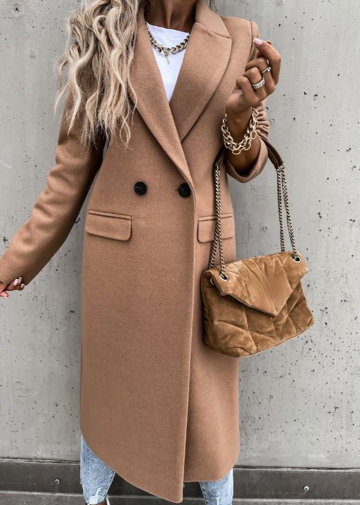 Elegante wollen winterjas met getailleerde pasvorm voor ultieme warmte – Dames