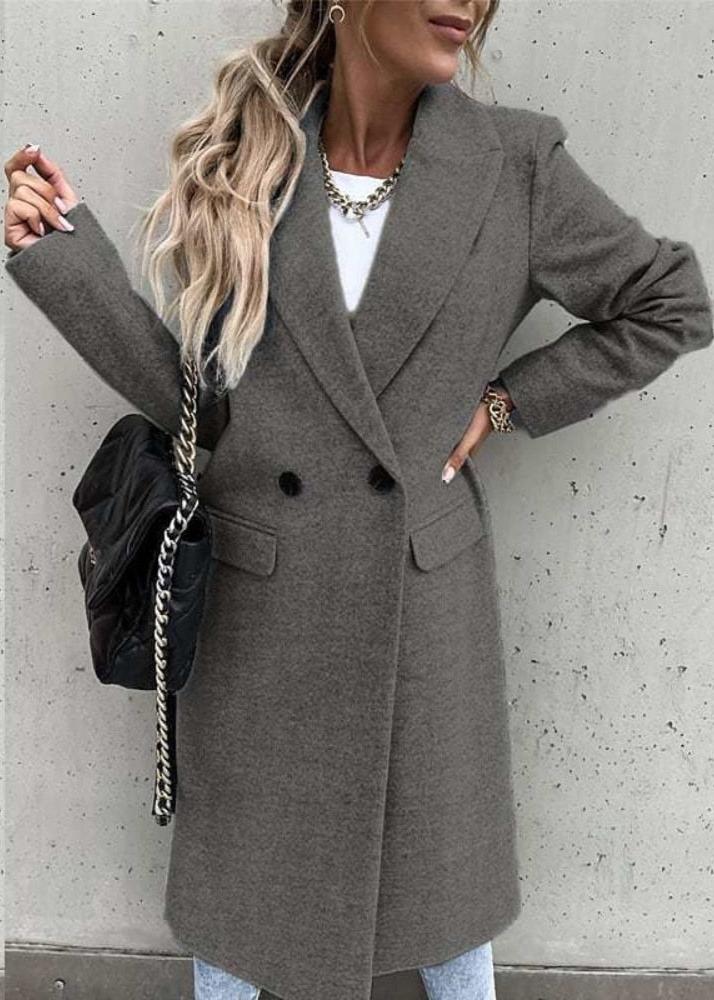 Elegante wollen winterjas met getailleerde pasvorm voor ultieme warmte – Dames