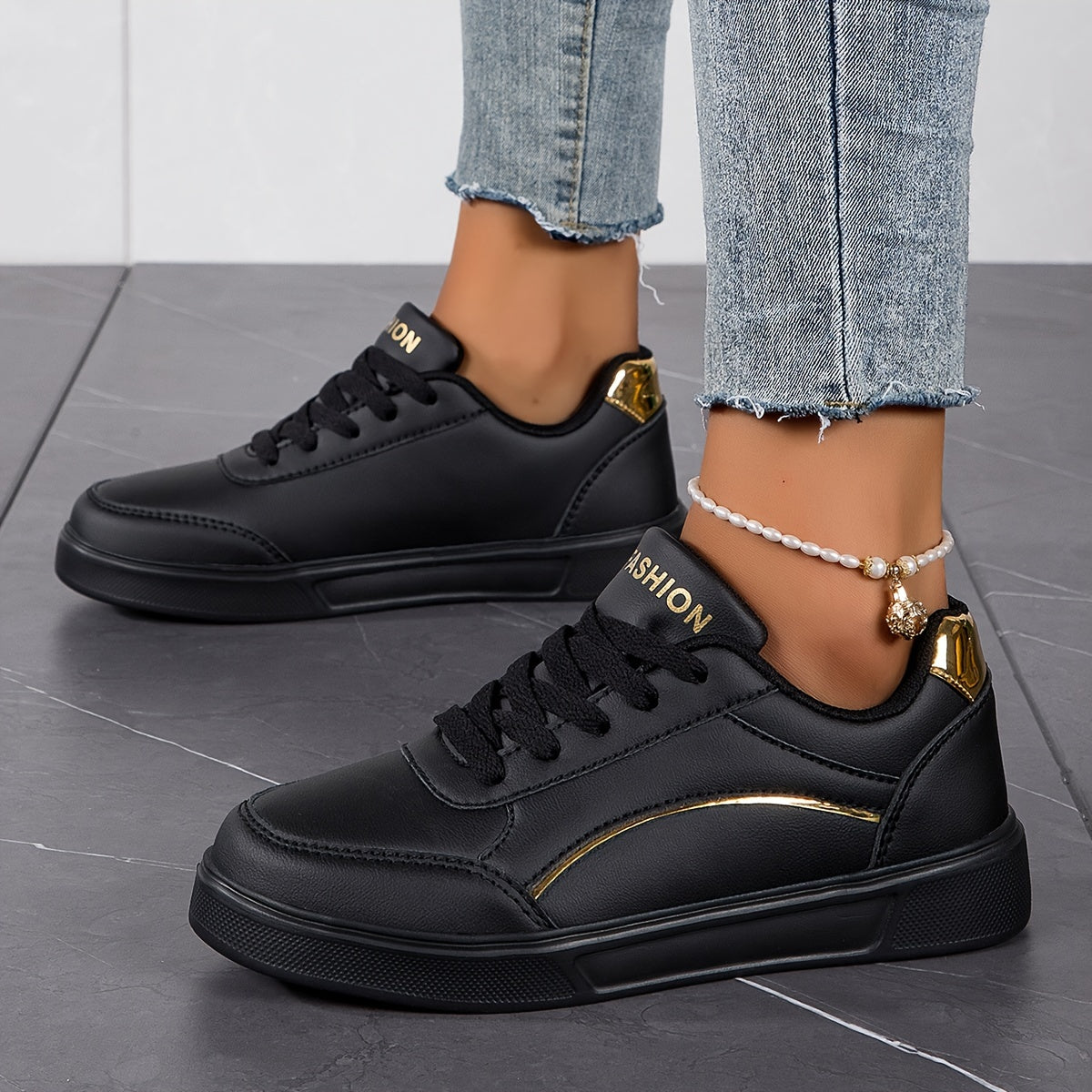 Stijlvolle leren sneakers met zachte zool voor winter – Dames