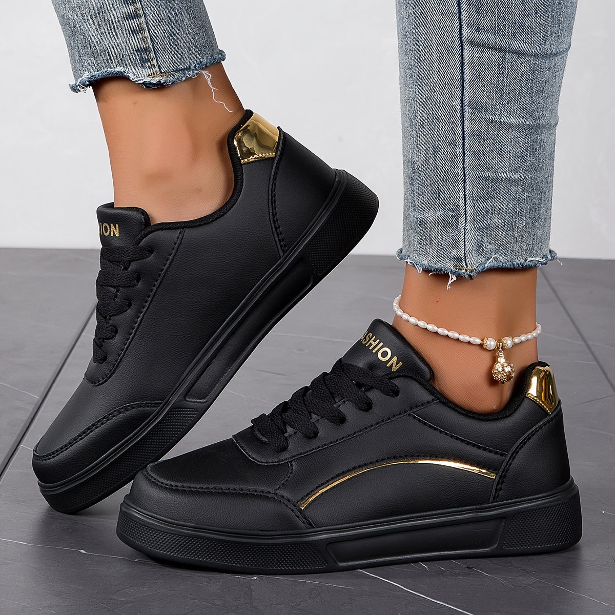 Stijlvolle leren sneakers met zachte zool voor winter – Dames