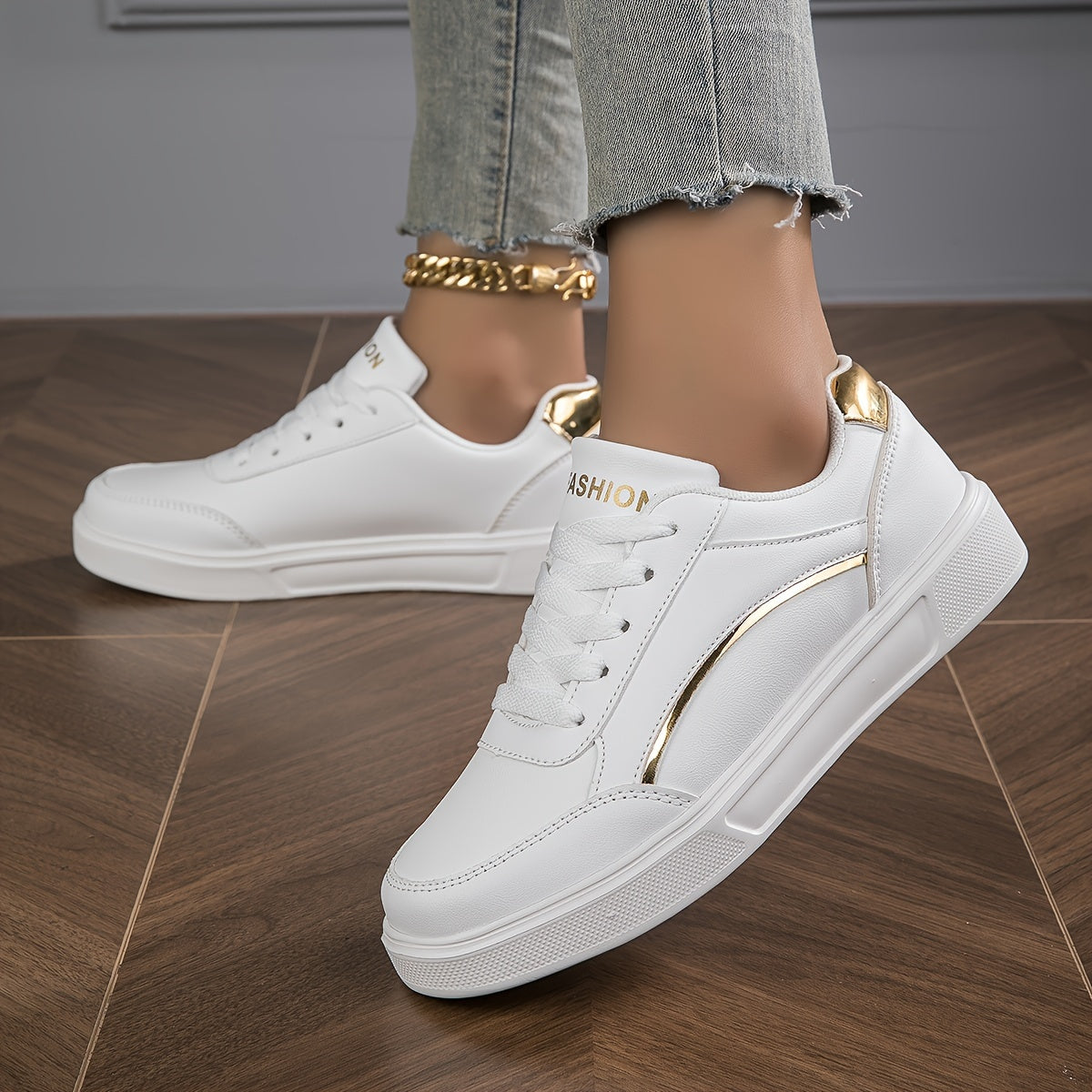 Stijlvolle leren sneakers met zachte zool voor winter – Dames