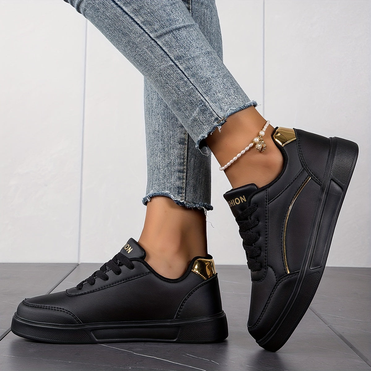 Stijlvolle leren sneakers met zachte zool voor winter – Dames