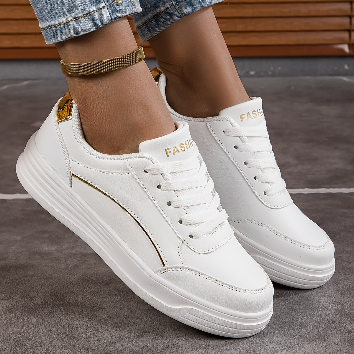 Stijlvolle leren sneakers met zachte zool voor winter – Dames