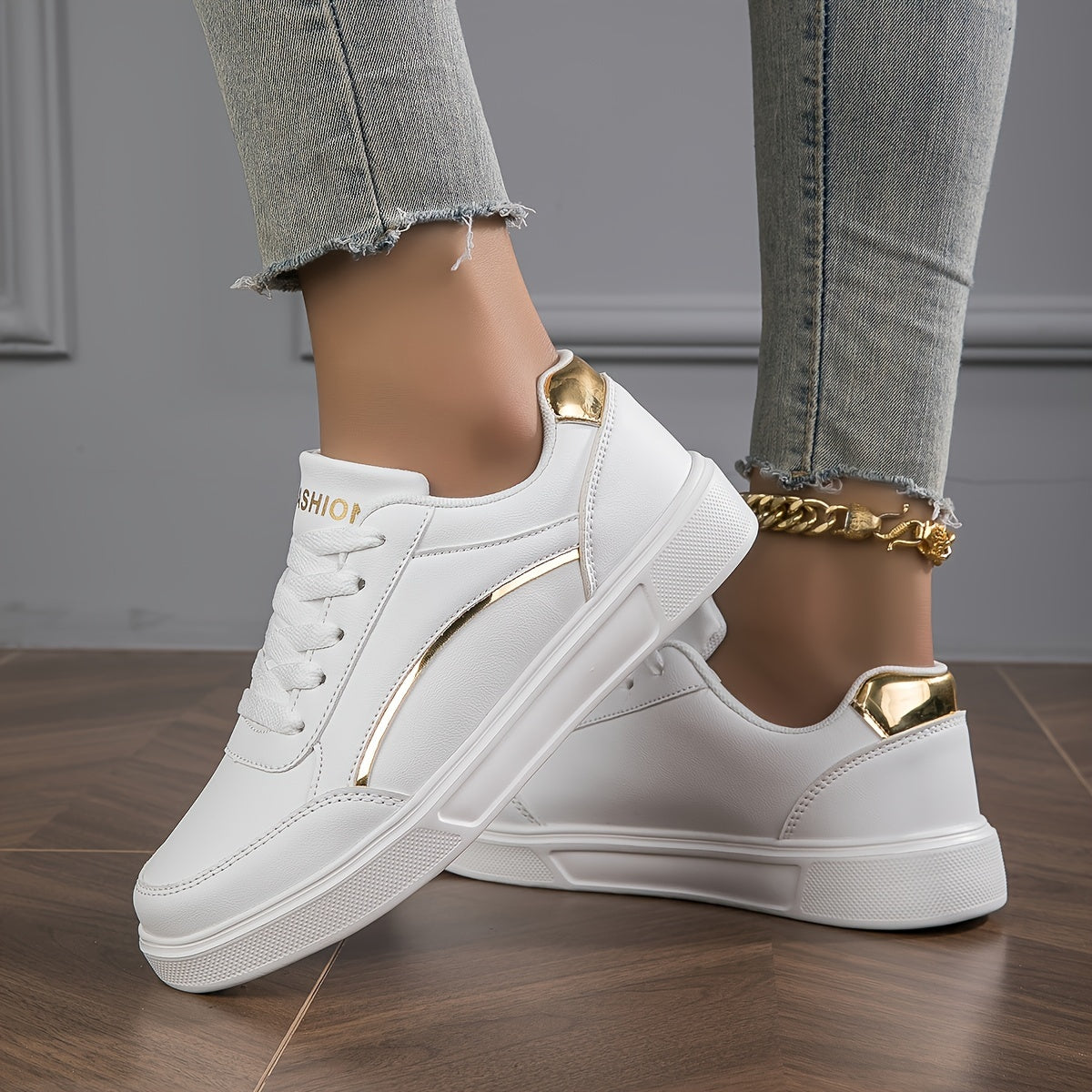 Stijlvolle leren sneakers met zachte zool voor winter – Dames