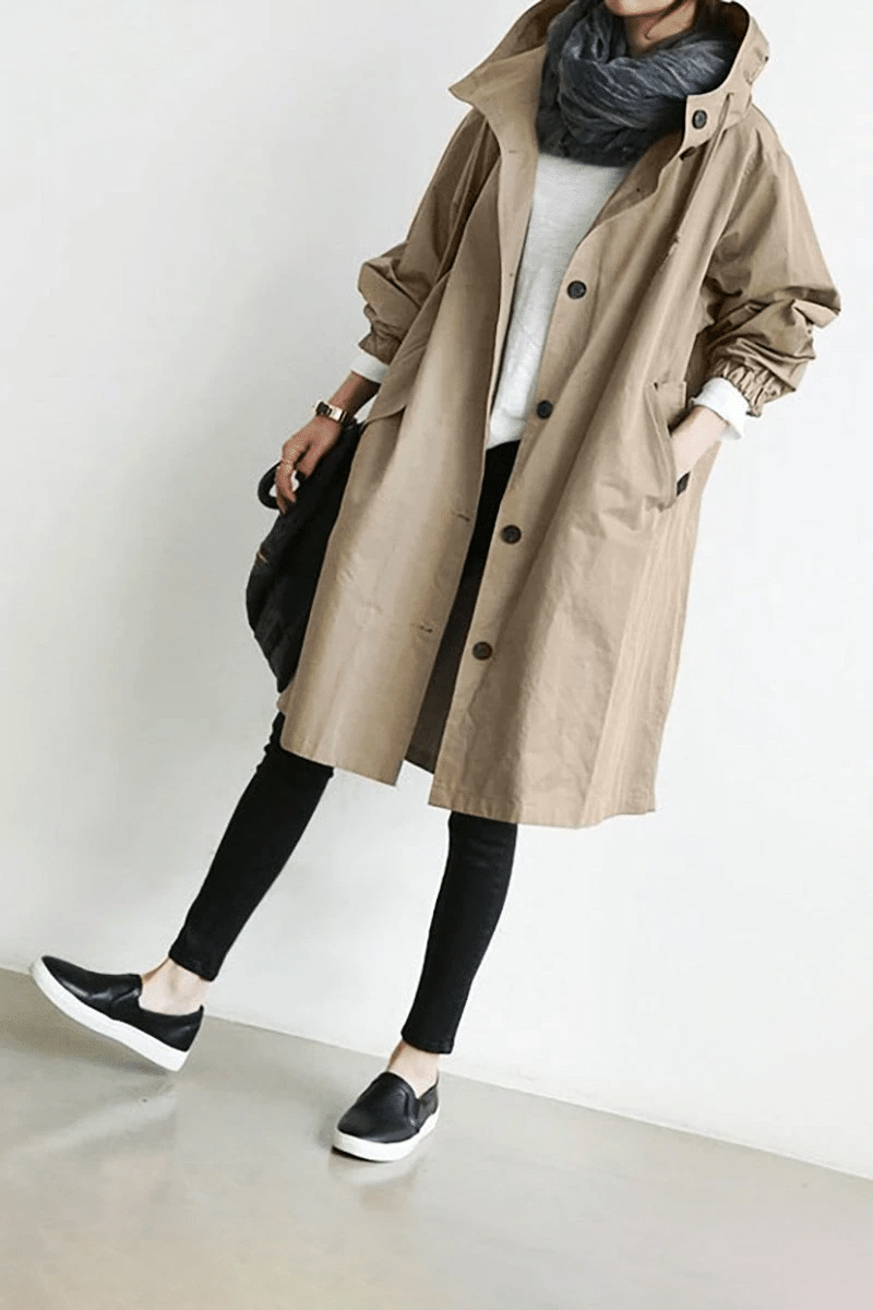Lichtgewicht waterafstotend windjack voor de herfst met oversized pasvorm – Dames